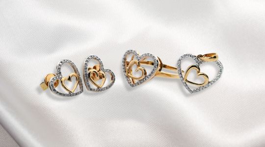KARAT WORLD | DIAMOND RING EARRING PENDANT SET-  DREP416