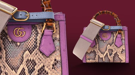 Premium Catalog | Snakeskin Ostrich Mini Diana Purple